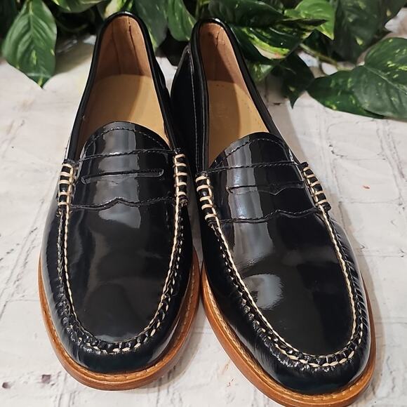 Weejuns NWOT G.H.Bass Handcrafted Classic Black Patent Leather Loafers 10 - Picture 3 of 14